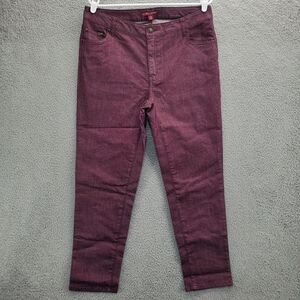 Jessica London Jeans Straight Leg Women's 12 Petite Burgundy